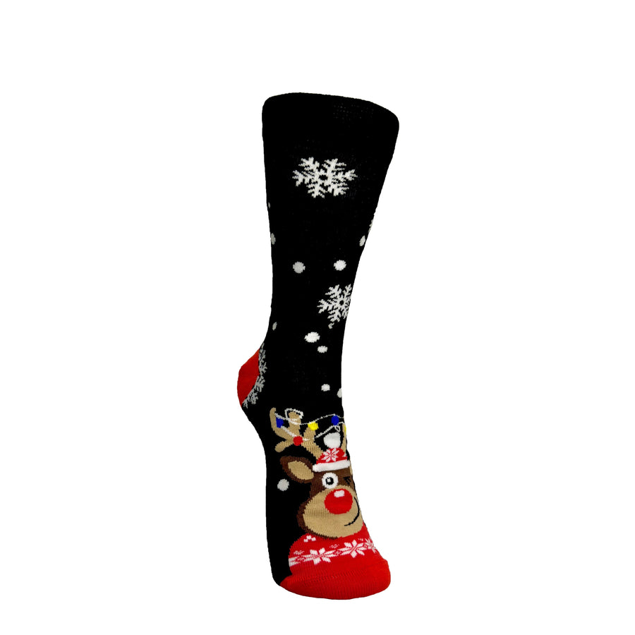 Sick Sock Snow Globe Reindeer Socks